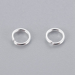 Серебро 304 кольца прыжок из нержавеющей стали, открытые кольца прыжок, серебряный цвет гальваническим, 20 датчик, 5x0.8 мм, Внутренний диаметр: 3.5 мм