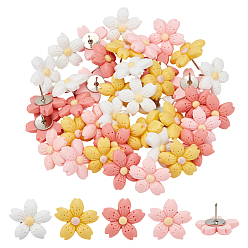 (52) Непрозрачная лаванда 40 шт 4 цвета смоляные цветочные кнопки для рисования, с железными контактами, разноцветные, 15 мм, 10 шт / цвет