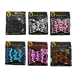 (52) Непрозрачная лаванда Производитель булочек из стальных волос, расческа для волос, со стеклянными и акриловыми шариками, цветок, разноцветные, 75x85 мм