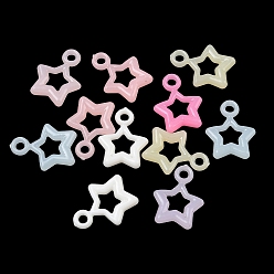 (52) Непрозрачная лаванда Пластиковые подвески, имитация желе, звезда очарование, разноцветные, 20.5x15.5x3.5 мм, отверстие : 2.8 мм, Около 1923 шт / 500 г