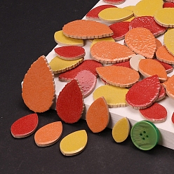 Разноцветный Мозаичная плитка из фарфора в форме листа, для поделок из мозаики своими руками, рамки для картин и многое другое, красочный, 23~52x14~32x4 мм, о 25~40 шт / комплект