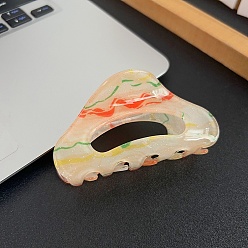 Персиковый Слойка Акриловые заколки для волос на когтях, для женщин девушек, вентилятор, розовые, 45x84 мм