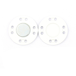 Белый Железные магнитные кнопки магнитная застежка, плоско-круглые, для изготовления тканей и сумок, белые, 2x0.3 см