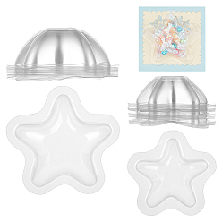 Звезда 40 шт. 2 стили прозрачная упаковочная коробка из ПВХ, сердце / звезда, звезда, 100~135x100~135x26~30 мм, 20 шт / стиль
