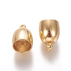 Золотой 201 концы из нержавеющей стали шнур, Торцевые крышки, баррель, золотые, 13x10 мм, отверстие : 1.8 мм, внутренний диаметр: 8 мм