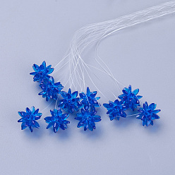 Королевский синий Стеклянные бусины тканые, цветок / бенгальский, изготовлен из конских глазных чар, королевский синий, 13 мм