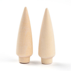 Бланшированный Миндаль Незаконченные деревянные украшения, для художественного и ремесленного искусства, декорирование проектов, украшения для дома, конус, бланшированный миндаль, 17.5x17.5x58 мм
