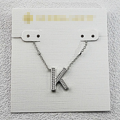 Letter K Латунные инициальные подвески-ожерелья для женщин, платина, Письмо K, 15.75 дюйм (40 см)