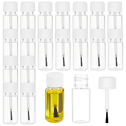 Blanc Flacon d'huiles essentielles fait maison, bouteille vide en plastique, avec capuchon et brosse douce, blanc, 5.9x2.2 cm, capacité: 10 ml (0.34 fl. oz)
