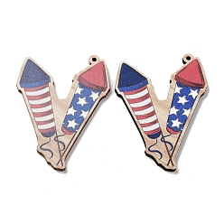 Другие Большие кулоны из дерева, 52.5x37.5x2.5 мм, отверстие : 1.6 мм