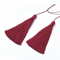 Темно-Красный Полиэстер кисточки большие подвески, ледяная шелка, темно-красный, 122x12 мм