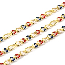 Разноцветный Латунь Figaro цепи, пайки, с эмалью, стойки покрытие, долговечный, без свинца и без кадмия, с катушкой, реальный 18 k позолоченный, красочный, ссылка: 4.5x3x1мм и 6x2.5x1мм