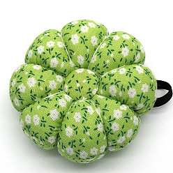 Желто-Зеленый Ремешок на запястье с цветочным узором, подушечки для булавок, подушки для булавок в форме тыквы, для принадлежностей для вышивания крестиком, желто-зеленый, 90 мм