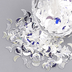 Разноцветный Аксессуары для орнаментов, лазерная пэт пластиковая пайетка / блестки бисер, луна, красочный, 5x3x0.2 мм, около 70000 шт / 500 г