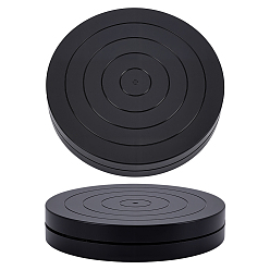 Черный Плоский круглый мини-пластиковый вращающийся поворотный круг для лепки из гончарного круга, инструменты для работы с полимерной глиной с вращающимся колесом, для стенда с образцами декоративно-прикладного искусства, чёрные, 17.7x3.3 см