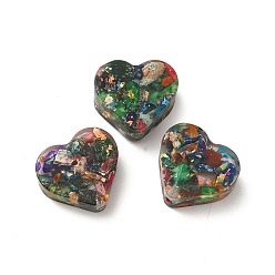 Imperial Jasper Natural Imperial Jasper Dyed Beads, with Transparent Resin, Heart, 14.5~15x16x7mm, Hole: 1.2mm