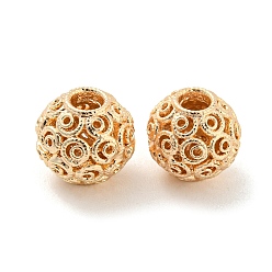 Light Gold Стойки обшивки латунные бусины, без свинца и без кадмия, долговечный, полый, круглые, золотой свет, 8x7.5 мм, отверстие : 2.2 мм