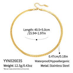 Real 18K Gold Plated 304 Stainless Steel Chain Necklaces for Women, Real 18K Gold Plated, 15.75 inch(40cm)