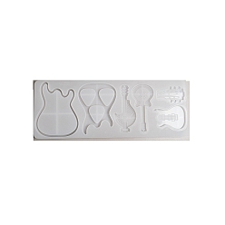 Белый Силиконовые формы для подвесок пищевого класса своими руками, формы для литья смолы, гитар, белые, 272x104x10 мм