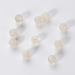 Transparent Natürliche Achat Perlen, gefärbt und erhitzt, facettiert, Runde, Transparent, 5 mm, Bohrung: 1 mm