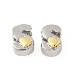 Letter S Латунные бусины, без кадмия и без свинца, платиной и золотом, Письмо с, 11x7.5x7.5 мм, отверстие : 5x4 мм