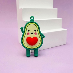 Красный Пластиковые подвески из пвх, прелести авокадо, красные, 58x35 мм