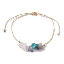 Смешанные камни Браслеты из плетеных бусин из натуральных смешанных драгоценных камней, внутренний диаметр: 3/8~3 дюйм (0.9~7.5 см)