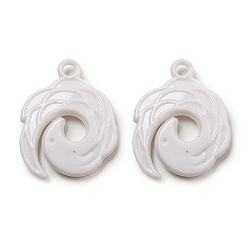 White Opaque Acrylic Pendants, Spiral, White, 31x25x5mm, Hole: 3mm, about 475pcs/500g