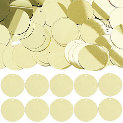 Золотистый 500шт. подвески из ПВХ-пластика, плоско-круглые, золотые, 28.5x0.3 мм, отверстие : 1.4 мм