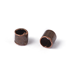 Red Copper Brass Crimp Beads, Cadmium Free & Lead Free, Tube, Red Copper, 1.5x1.5mm, Hole: 1mm