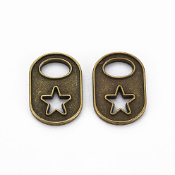 Античная Бронза Сплавочные сеттинги для кулона, тибетский стиль, без кадмия и без свинца, овальные, античная бронза, 17x12x1.5 мм, отверстие : 3.5x6 мм