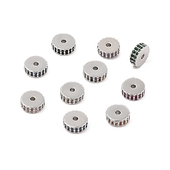 (52) Непрозрачная лаванда Стойки обшивки латунь микро проложить кубического циркония бусы, долговечный, без свинца и без кадмия, Плоский круглый / диск, Реальная платина, разноцветные, 7.5x3 мм, отверстие : 1.4 мм