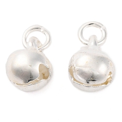 Серебро Стойки обшивки латунные прелести, с прыжковых колец, без кадмия и без свинца, долговечный, формы колокола, серебряные, 8x6 мм, отверстие : 2 мм