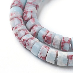 Imperial Jasper Synthetic Imperial Jasper Beads Strands, Heishi Beads, Flat Round/Disc, 4~4.5x2~3mm, Hole: 0.5mm, about 73~74pcs/strand, 7 inch(17.9cm)