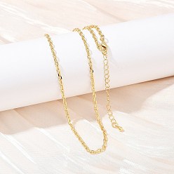 Настоящее золото 18K 2.5мм латунные кабельные цепочки ожерелья, стойки покрытие, долговечный, без кадмия и без свинца, реальный 18 k позолоченный, 15.75 дюйм (40 см)