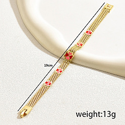 Золотой Браслеты из железной пантеры, украшения из эмали с клевером для женщин, золотые, внутренний диаметр: 7-1/2 дюйм (19 см)