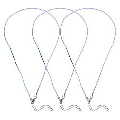 Lilac 10Pcs Cotton & Metallic Cord Necklace Making, with Iron End Chains, Platinum, Lilac, 18.90 inch(48cm)