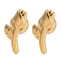 Цветок 304 серьги из нержавеющей стали для хряща, золотые, цветок, 9.5x5 мм