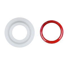 Белый Прозрачные силиконовые формы для кольца, формы для литья смолы, для уф-смолы, изготовление ювелирных изделий из эпоксидной смолы, Размер 7, белые, 25x7.5 мм