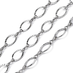 Нержавеющая Сталь Цвет 304 цепи овальные из нержавеющей стали, несварные, с катушкой, цвет нержавеющей стали, 11.5x6.5x0.2 мм