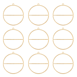 Золотой 10 латунные подвески шт., полый, овальный шарм, золотые, 41x38x0.6 мм, отверстие : 1.8 мм