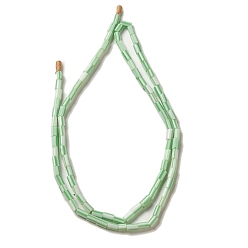 Аквамарин Непальские бусины лэмпворк ручной работы, колонка с узором в полоску, аквамарин, 3.5~8x3.5~5 мм, отверстие : 1.2 мм, около 91~101 шт / нитка, 25.59~26.38'' (65~67 см)