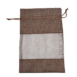 Верблюжий Пакеты для упаковки в хлопок, шнурок сумки, с лентами из органзы, верблюжие, 23x16x0.35 см