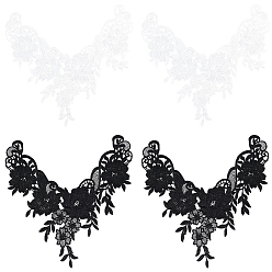 (52) Непрозрачная лаванда 4 шт. 2 цветной полиэстеровый вышитый кружевной воротник, аксессуары для шитья одежды, разноцветные, 330x285x1.5 мм, 2 шт / цвет