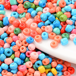 (52) Непрозрачная лаванда 6/0 стакан бисер, спекающийся лак, круглое отверстие, круглые, разноцветные, 6/0, 4~5x2.5~4.5 мм, отверстие: 1.2 мм, о 450 г / мешок