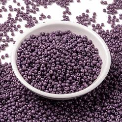 (RR4489) Дуракоат Окрашенная Непрозрачная Темная Орхидея Миюки круглые бусины рокайль, японский бисер, (rr 4489) непрозрачная темная орхидея, 8/0, 3 мм, отверстие : 1 мм, Около 2111~2277 шт / 50 г