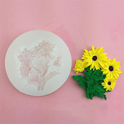 Белый Пищевые силиконовые формы для цветов ромашки, формы помады, для украшения торта поделки, цвет шоколада, конфеты, белые, 98x14 мм, внутренний диаметр: 75x82x12 мм