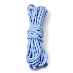 Cornflower Blue Nylon Braided Cord, Round, for Shoelace Making, DIY Clothes Sewing, Cornflower Blue, 5mm, about 5.47 Yards(5m)/pc