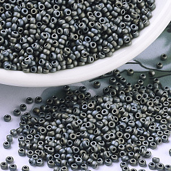 (RR2002) Matte Metallic Silver Gray MIYUKI Round Rocailles Beads, Japanese Seed Beads, 11/0, (RR2002) Matte Metallic Silver Gray, 2x1.3mm, Hole: 0.8mm, about 50000pcs/pound