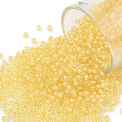 (961) Inside Color Crystal/Butter Lined Круглые бусины toho, японский бисер, (961) внутри цветные кристаллы / масло на подкладке, 11/0, 2.2 мм, отверстие : 0.8 мм, Около 5555 шт / 50 г